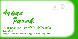 arpad parak business card